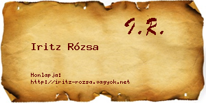 Iritz Rózsa névjegykártya